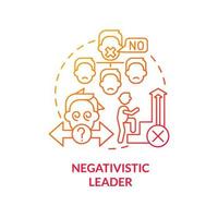 ícone de conceito gradiente vermelho líder negativista vetor