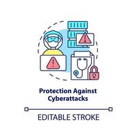 proteção contra o ícone do conceito de ataques cibernéticos vetor