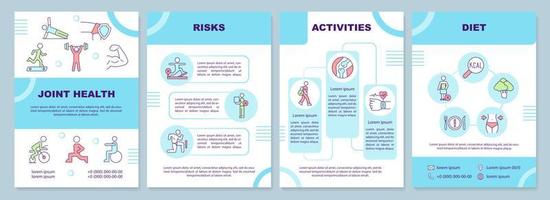 modelo de folheto de saúde conjunta turquesa vetor