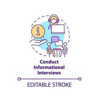 conduzir o ícone do conceito de entrevistas informativas vetor