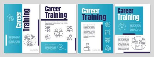 modelo de folheto ciano de programas de treinamento de carreira vetor