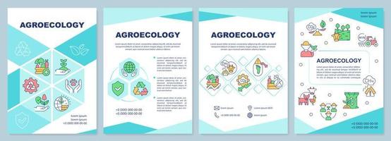 modelo de folheto azul agroecologia vetor