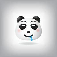 emoticon de panda de rosto babando vetor