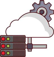 ilustração vetorial de servidor em nuvem em símbolos de qualidade background.premium. ícones vetoriais para conceito e design gráfico. vetor