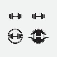 logotipo de fitness e ilustração vetorial de design de ícone de ginásio vetor