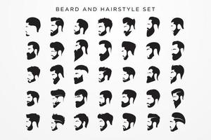 conjunto de barba e penteados masculino