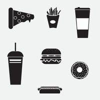 ícones vetoriais representando fast food vetor