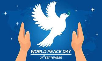 conceito de dia internacional da paz. ilustração conceito presente mundo de paz. ilustração vetorial. vetor