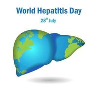 conceito de hepatite. ilustração vetorial, banner ou pôster para o dia mundial da hepatite. vetor