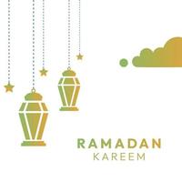 luzes do ramadã lâmpada temática gradação verde muçulmano vetor