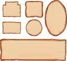 conjunto de placas de madeira diferentes vetor