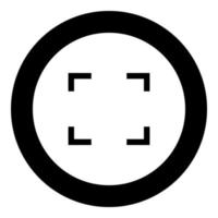 símbolo de tela cheia ícone de cor preta em círculo vetor