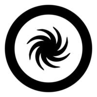 ícone preto de redemoinho na ilustração vetorial de círculo vetor