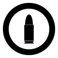 balas ícone simples cor preta em círculo vetor