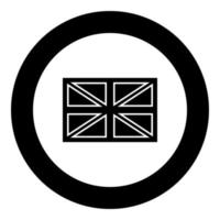 bandeira reino unido ícone cor preta em círculo vetor