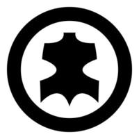 ícone de couro cor preta em círculo vetor
