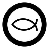 símbolo peixe ícone cor preta ilustração vetorial imagem simples
