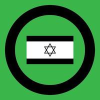 bandeira de israel ícone preto cor em círculo vetor