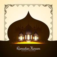design de plano de fundo de saudação de festival sagrado islâmico de ramadan kareem elegante vetor