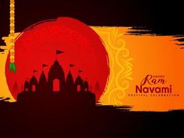 feliz ram navami cultural hindu festival deseja cartão de celebração vetor