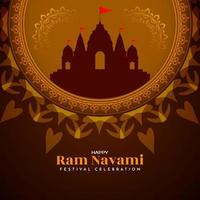 feliz ram navami festival indiano religioso fundo bonito vetor