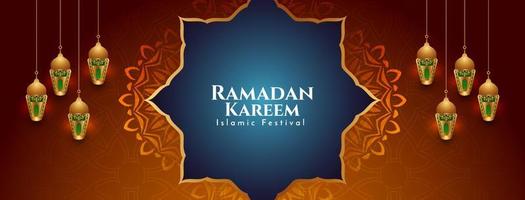 ramadan kareem festival islâmico celebração bandeira cultural vetor