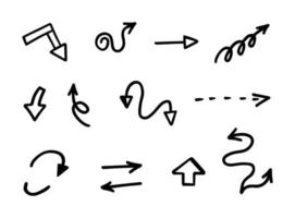 conjunto vetorial de setas desenhadas à mão, elementos para apresentação vetor