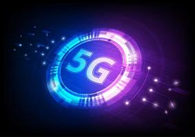 tecnologia digital azul e rosa 5g em ângulo vetor