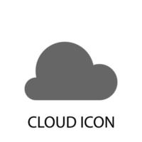 vetor de ícone plano de nuvem eps10, design de logotipo de nuvem simples