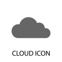 vetor de ícone plano de nuvem eps10, design de logotipo de nuvem simples