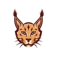 logotipo de cabeça de caracal ou lince vetor