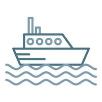 ícone de duas cores de linha de ferry boat vetor