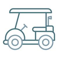 ícone de duas cores de linha de carrinho de golfe vetor