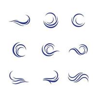 conjunto de ícones de água em azul escuro