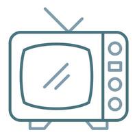 ícone de duas cores da linha de televisão vetor