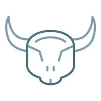 ícone de duas cores de linha de crânio de touro vetor