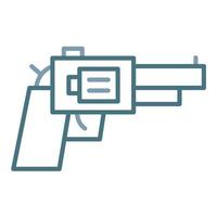 ícone de duas cores de linha de revólver vetor