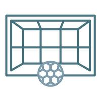 ícone de duas cores de linha de gol de futebol vetor