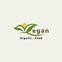 deixe como a letra v e a palavra egan. ilustração vetorial de design de logotipo vegano vetor