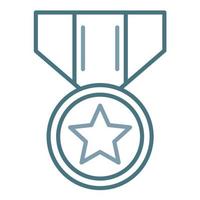 ícone de duas cores de linha de medalha do exército vetor