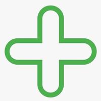 ilustração de logotipo de ícone de contorno verde de símbolo de cuidados de saúde. adequado para saúde e artigo médico vetor