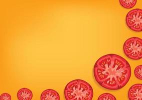 vetor de fundo de frutas e vegetais frescos de tomate