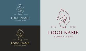 estilo linear do ícone do logotipo do cavalo. modelos de design de logotipo vetorial vetor
