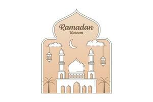 ramadan kareem vector design ilustração monoline ou estilo de arte de linha