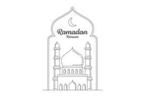 ramadan kareem vector design ilustração monoline ou estilo de arte de linha