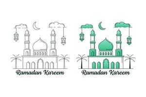 ramadan kareem vector design ilustração monoline ou estilo de arte de linha