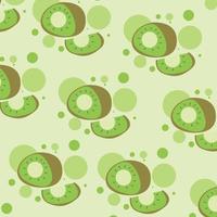padrão de kiwi fresco verde bonito. adequado para design de plano de fundo em casa, cartões de amor, cobertores e embrulho vetor