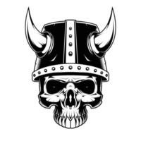 design de ilustração vetorial de caveira viking vetor