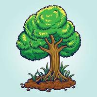 dia da árvore com ilustrações vetoriais coloridas de árvores para o seu logotipo de trabalho, camiseta de mercadoria mascote, adesivos e designs de etiquetas, pôster, cartões de saudação, empresa ou marcas de publicidade. vetor