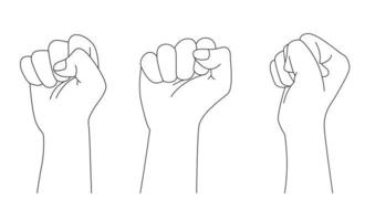 ilustração apertada à mão com vários modelos simbolizando o espírito de luta. arte de linha